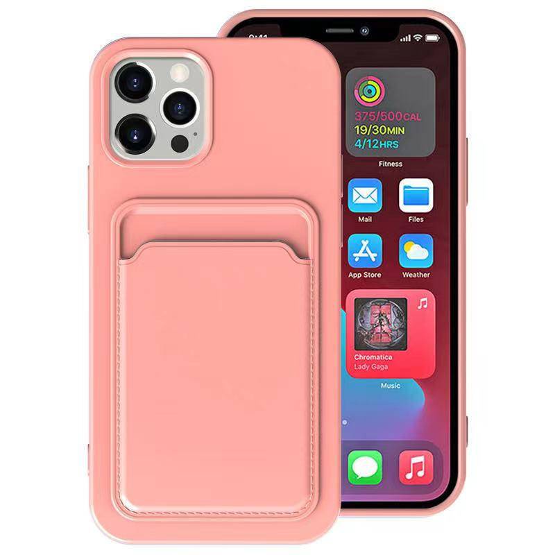 Tpu Card Holder Phone Case Untuk iPhone X XS MAX XR 78 Plus SE 2022 2020 Dompet TPU Lembut Penutup Belakang Shockproof Tritone