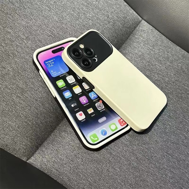 IPHONE Casing Pelindung Soft Cover Anti Jatuh Untuk Iphone14 13 12 11 Pro X XS Max XR 14Plus Jendela Besar Two-in-one Case Silikon