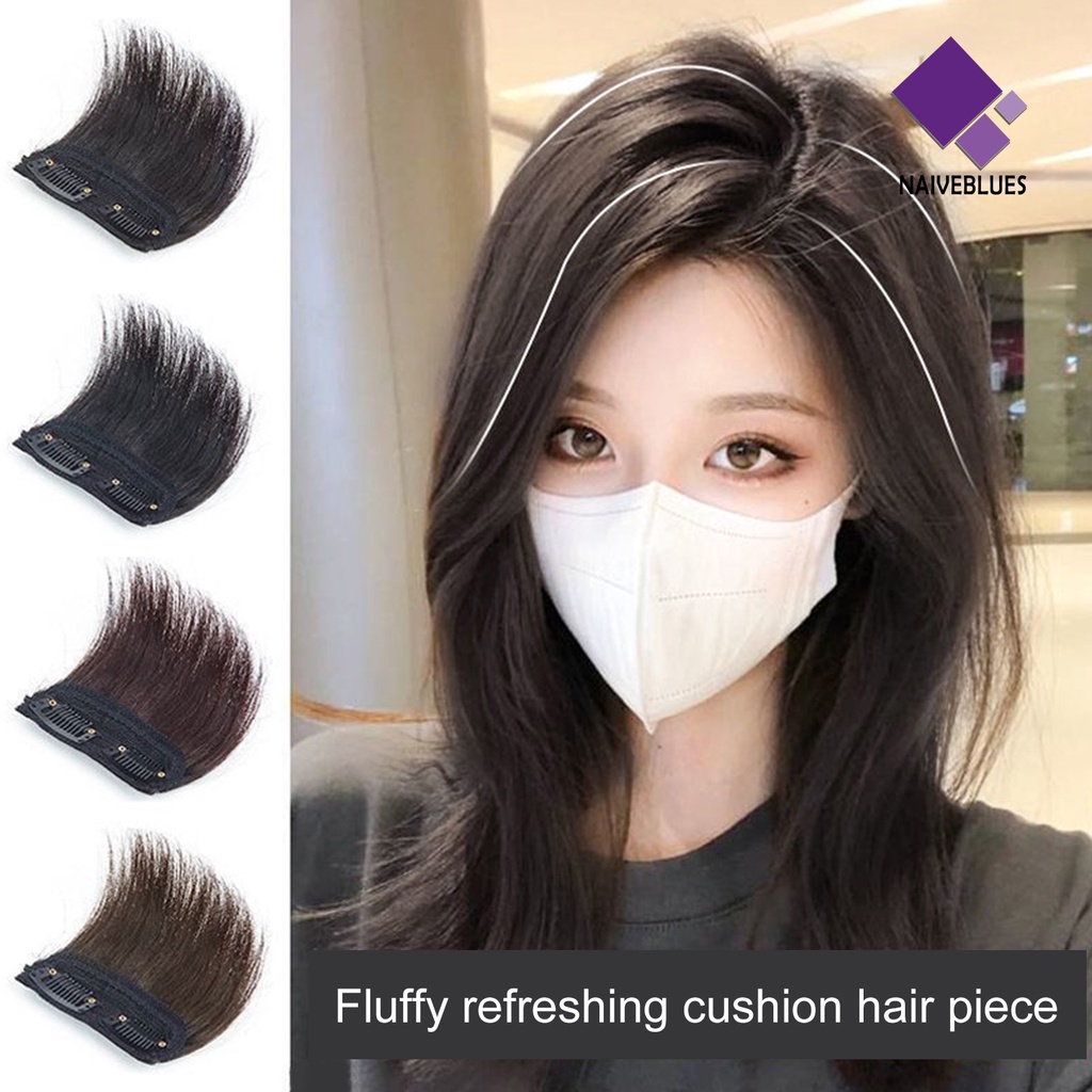 &lt; Naiveblues &gt; 10cm Wig Hair Pad Fluffy Natural Look Lembut Kepala Rambut Tak Terlihat Sopak Lurus