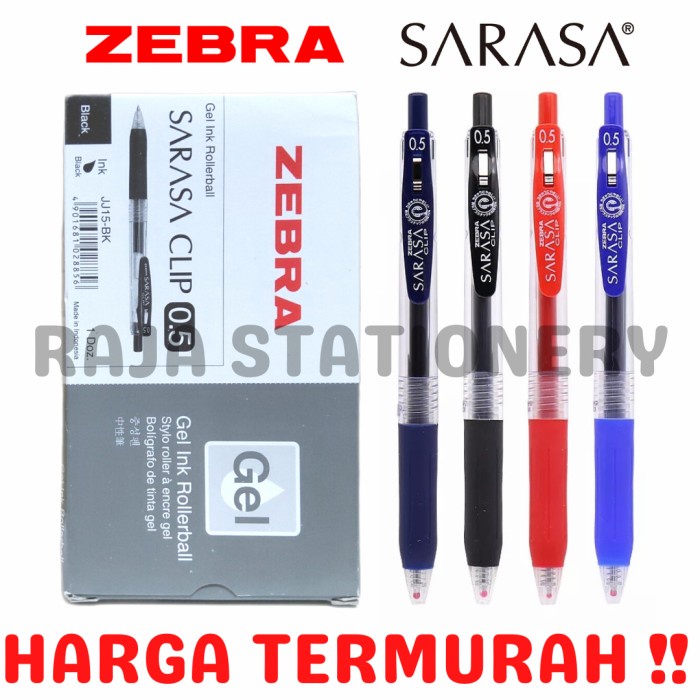 

Zebra Pen Sarasa 0.5 0.7 Gel / Pulpen Sarasa Hitam Biru Warna - BLACK, 0.5 -RTUOLSP