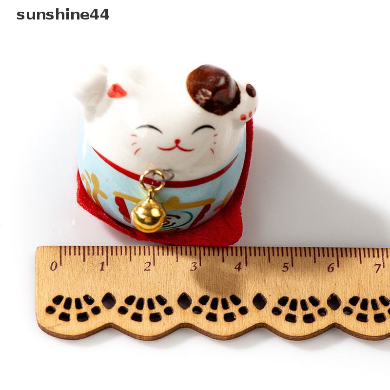 Sunshine 1Pc 40MM Kartun Kucing Beruntung Indah Ornamen Keramik Lonceng Kecil Hadiah Kerajinan ID