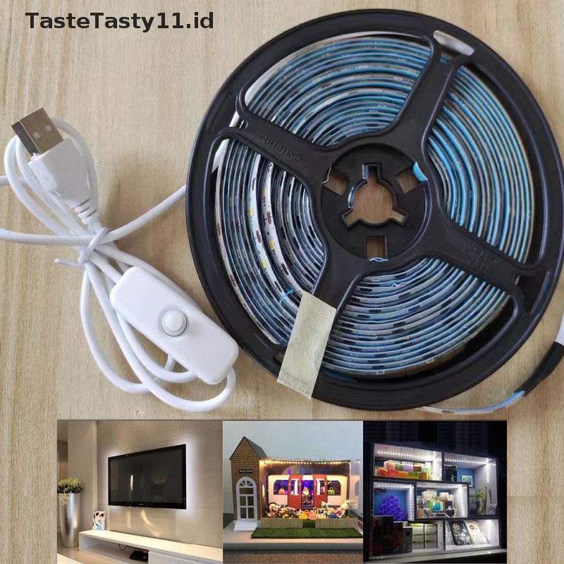 Tastetasty USB LED Strip DC 5V Waterproof LED Strip Light TV Background Lighg Tape Lampu Dekorasi Rumah Dengan Saklar.