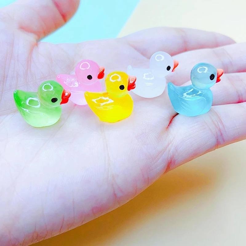 [Harga Grosir] Mini Luminous Little Duck Micro Ornamen Tanaman Hewan Pot Rumah Tanaman Dekorasi Bebek Mini Mobil Ornamen Bercahaya Resin Mikro Lanskap Aksesoris