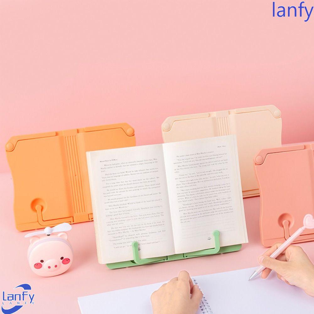 Lanfy Book Stand Portable Ringan Adjustable Perlengkapan Kantor Rak Resep Music Score Tablet Membaca Bookend Buku Masak Lukisan Membaca Berdiri