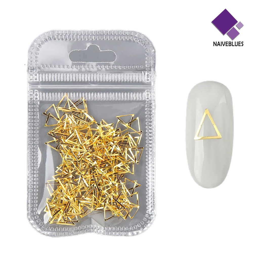 [naiveblues] 500pcs/pak Stiker Kuku Bahan Metal Bentuk Paku Keling DIY Metal Drop Manicure Studs Untuk Perempuan