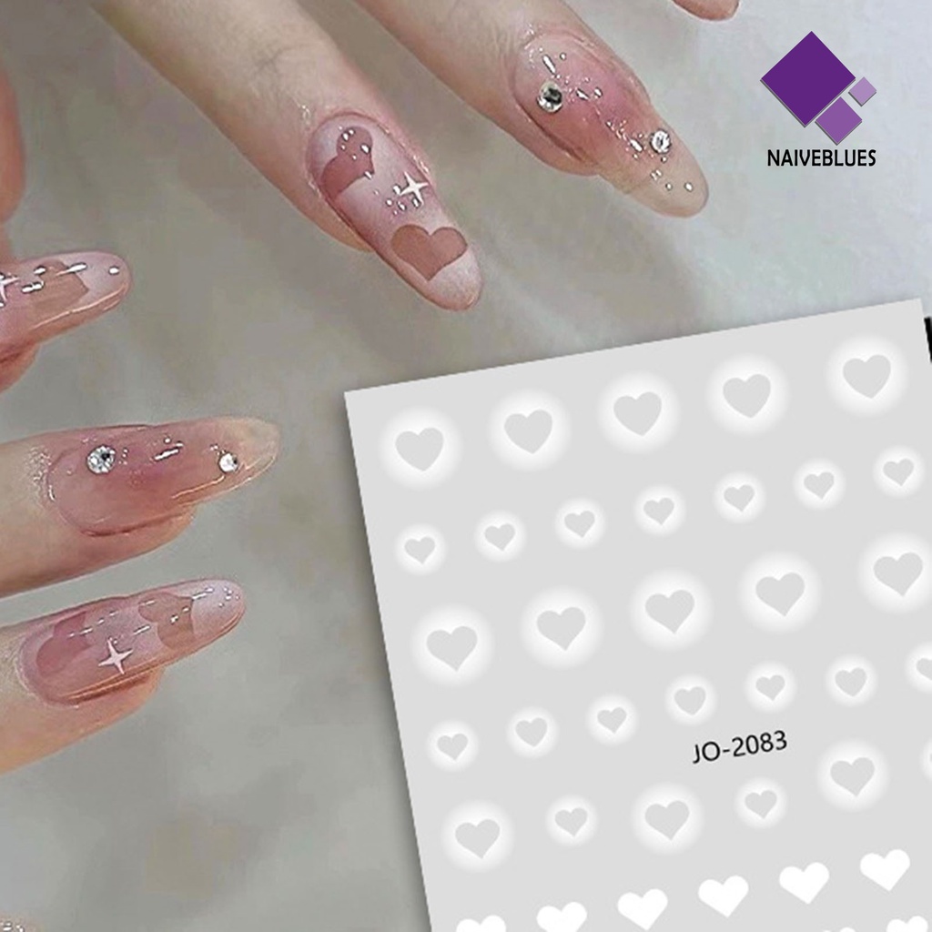 [naiveblues] 2pcs Stiker Kuku Perekat Diri Anti Air Ramah Lingkungan Kuat Mudah Di Aplikasi Butterfly Nail