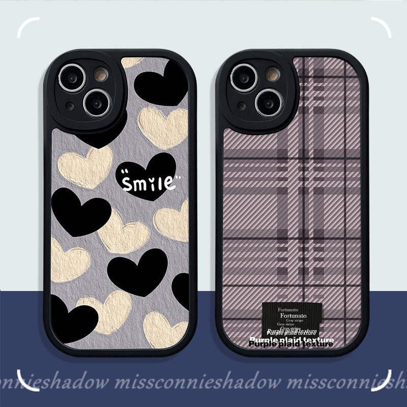 Mewah Simple Beruntung Smile Love Hati Kotak-Kotak Csae Infinix Smart5 6 Hot10 9 10T 10s 11s 11 Main Hot10 Lite Note8 Shockproof Silikon Lembut Penutup Belakang Tpu