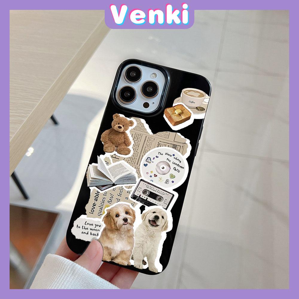 VENKI - For iPhone 14 Pro Max iPhone Cute Animal Black Phone Case TPU Soft Shell Protection Shockproof Camera Compatible with iPhone 13 Pro max 12 Pro Max 11 xr xs max 7Plus8Plus