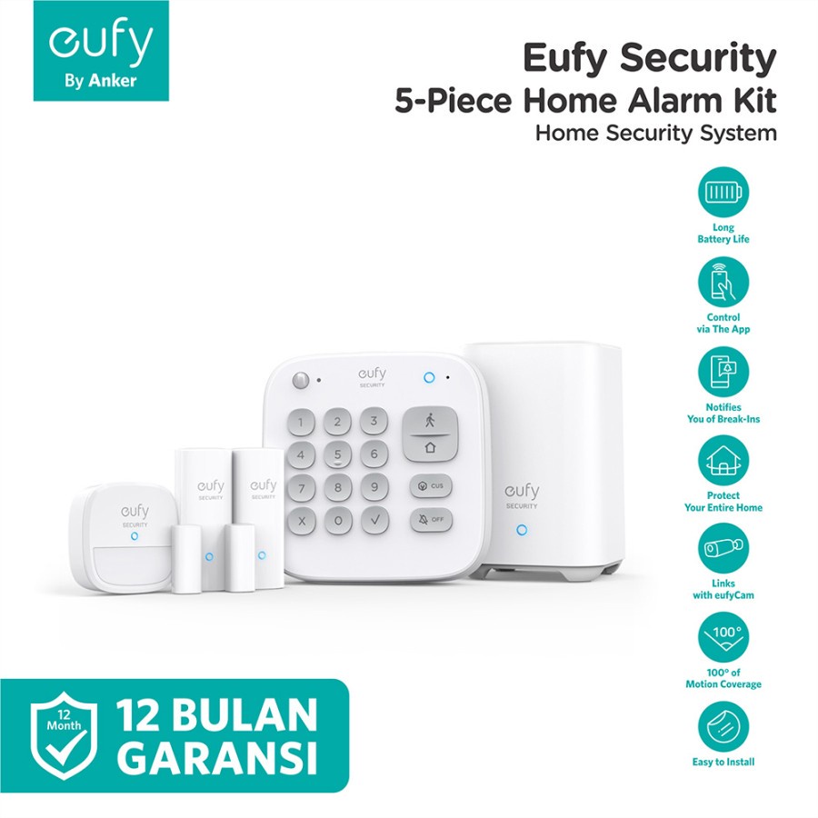 Security Alarm Eufy 5-piece Home Alarm Kit - T8990