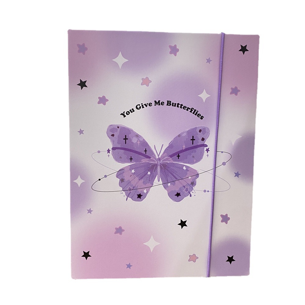 A5 Loose-leaf Puppy Butterfly Card Book Empat Istana Loose-leaf 10cm 16.6 cm Cinta Kacang Photocard Star Chasing Polaroid Buku Penyimpanan