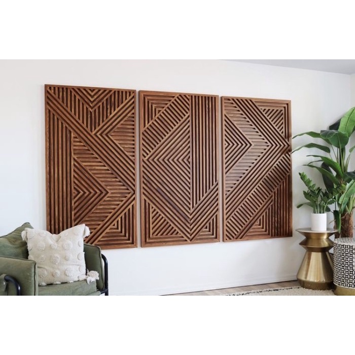 panel dinding kayu jati wall, hiasan dinding kayu jati, wall wood