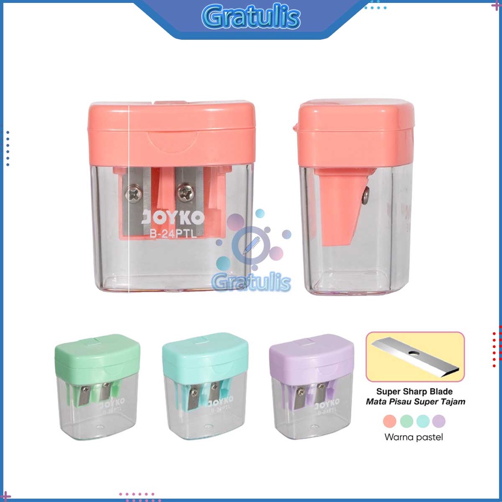 

SERUTAN PENSIL JOYKO [B-24PTL/1 PCS] / RAUTAN PINSIL JOYKO PENCIL SHARPENER 2 IN 1 / KEROKAN PENYERUT PENGSERUT PENGSIL PINGSIL 2 LUBANG B24PTL