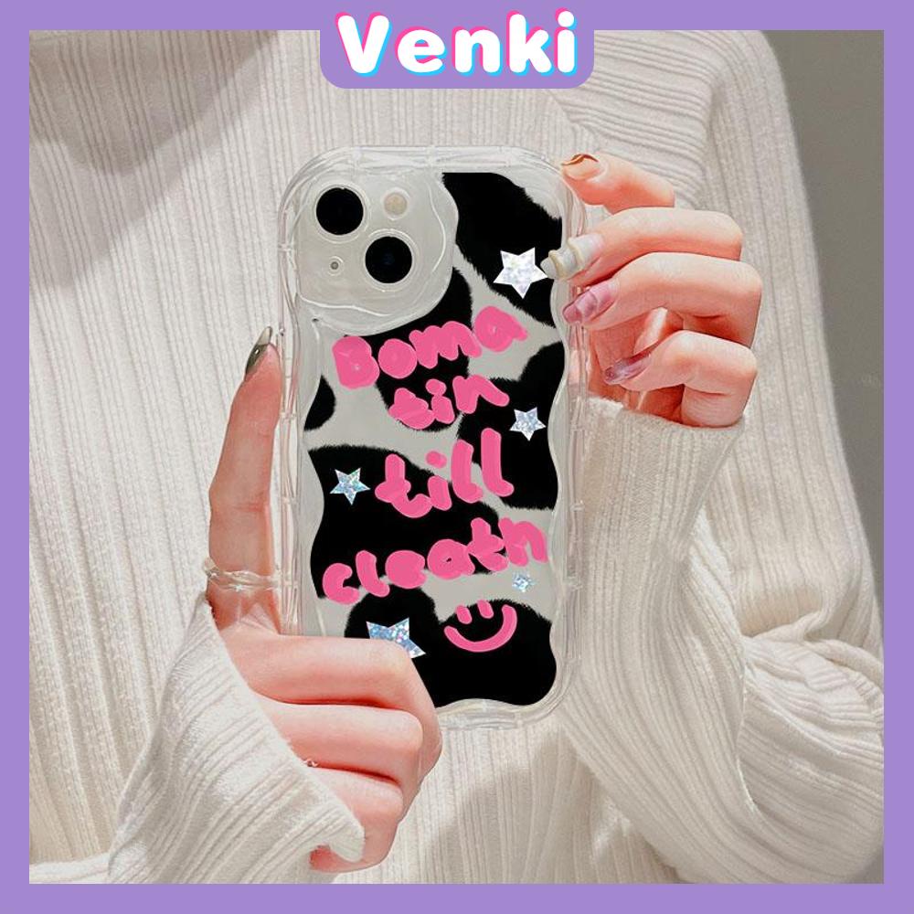 VENKI -For iPhone 11 iPhone Case 3D Curved Edge Wave Clear Case TPU Airbag Shockproof Camera Cover Smiley Star Compatible with iPhone 14 13 Pro max 12 Pro Max xr xs max 7 Plus 8