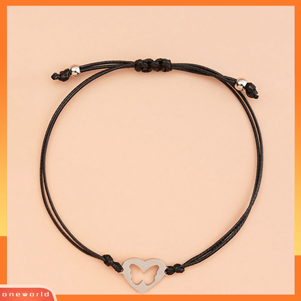 [EONE] 2pcs Gelang Wanita Bentuk Kreatif Bahan Alloy Tahan Karat Fashion Gaya Kupu-Kupu Gelang Pasangan Untuk Pacaran