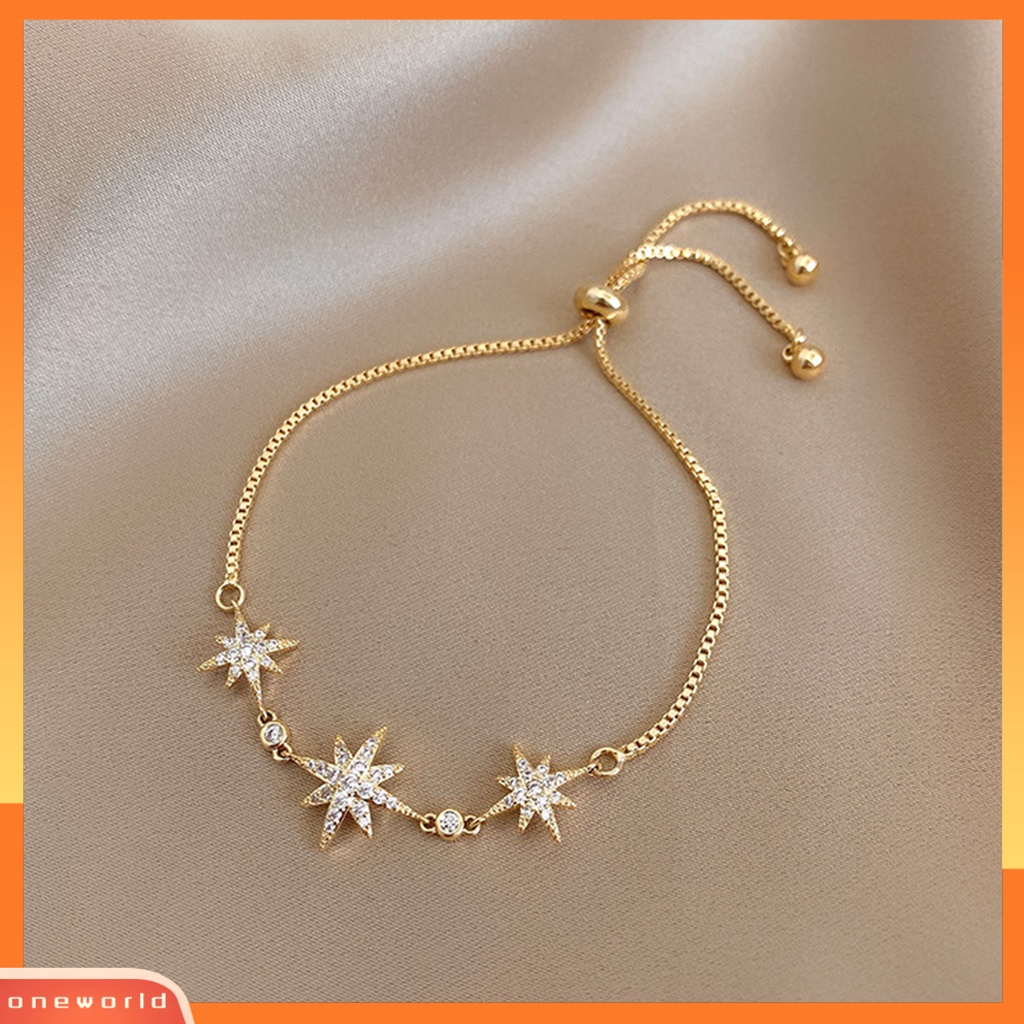 [EONE] Gelang Rantai Temperamen Kepribadian Perhiasan Gaya Korea Hadiah Ulang Tahun Dekorasi Rantai Yang Dapat Disesuaikan Minimalis Octagonal Star Bracelet Untuk Tanggal