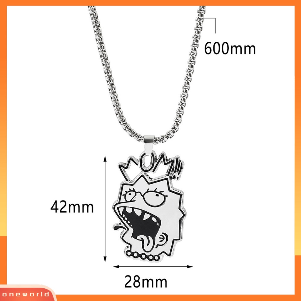 [EONE] Liontin Kalung Adjustable Ringan Mudah Dipakai Alergi Gratis Lucu Hias Titanium Steel Hip Hop Kalung Dengan Liontin Kartun Hadiah Untuk Remaja