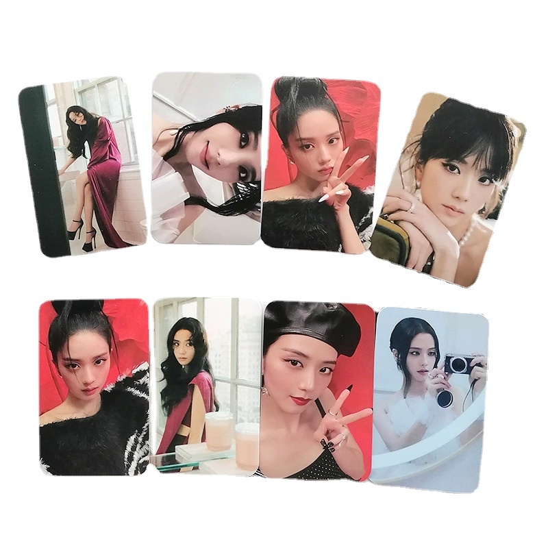 8pcs/set JISOO FLOWER ME Stage Balik Photocards BLACK-PINK Kartu Lomo Blackpink Kpop Postcards Collection Blackpink