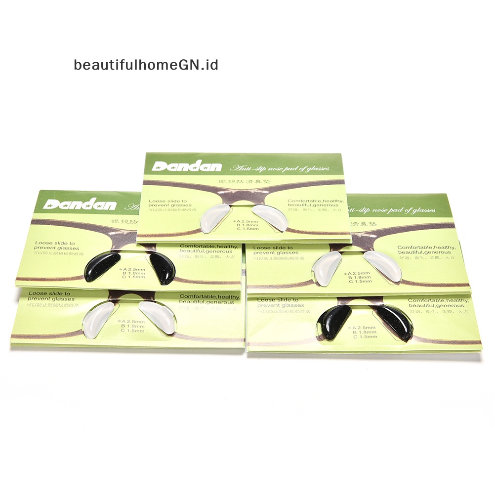 {Cantik} 5pasang Bantalan Hidung Silikon Anti Slip Untuk Kacamata Sunglass Glasses Spectacles~