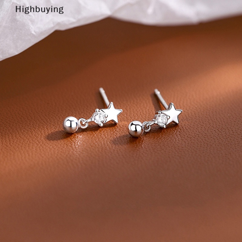 Hbid 2pcs Minimal Kristal Bintang Ear Studs Earring Wanita Korea Helix Studs Tragus Tulang Rawan Perhiasan Glory