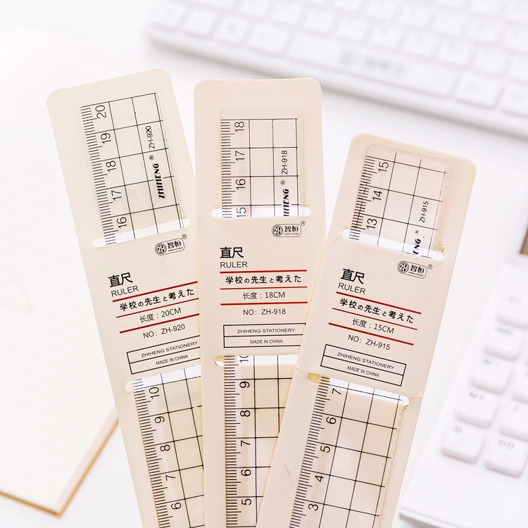 Penggaris Grid Gaya Sederhana Transparan/Acrylic Student Painting Measurement Straight Rulers Stationery