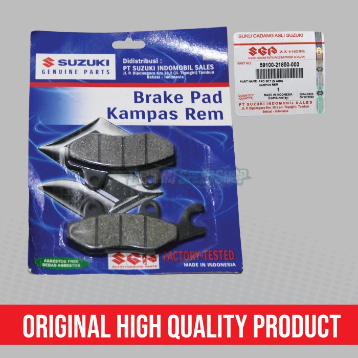 Kampas Rem Depan atau Belakang Suzuki Satria 2 Tak Hiu Lumba Original SGP 59100-21850