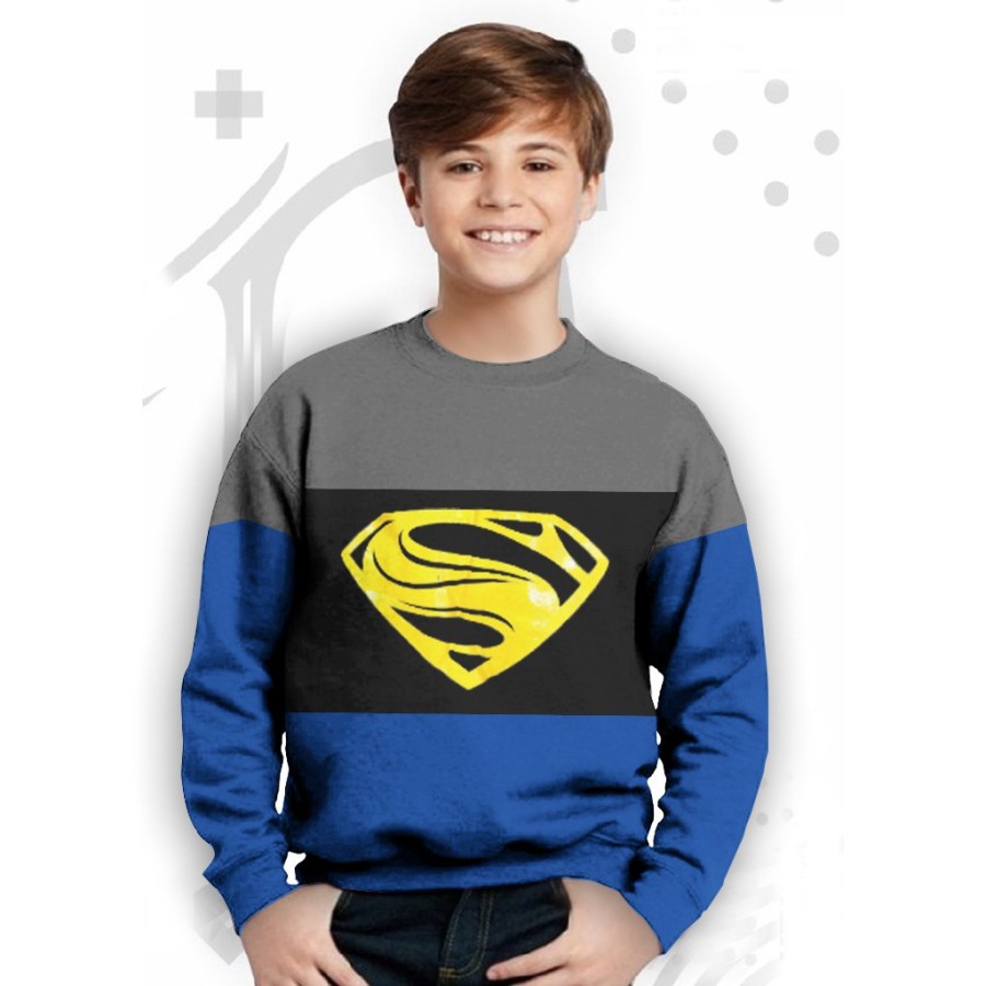 SWEATER ANAK LAKI LAKI KEKINIAN TERBARU BAJU ANAK COWOK KEREN LENGAN PANJANG REMAJA SUPERMAN