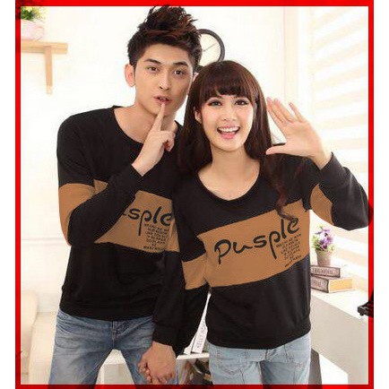 SWEATER COUPLE LENGAN PANJANG KAPELAN PACAR BAJU PASANGAN KAPEL PUSPLE