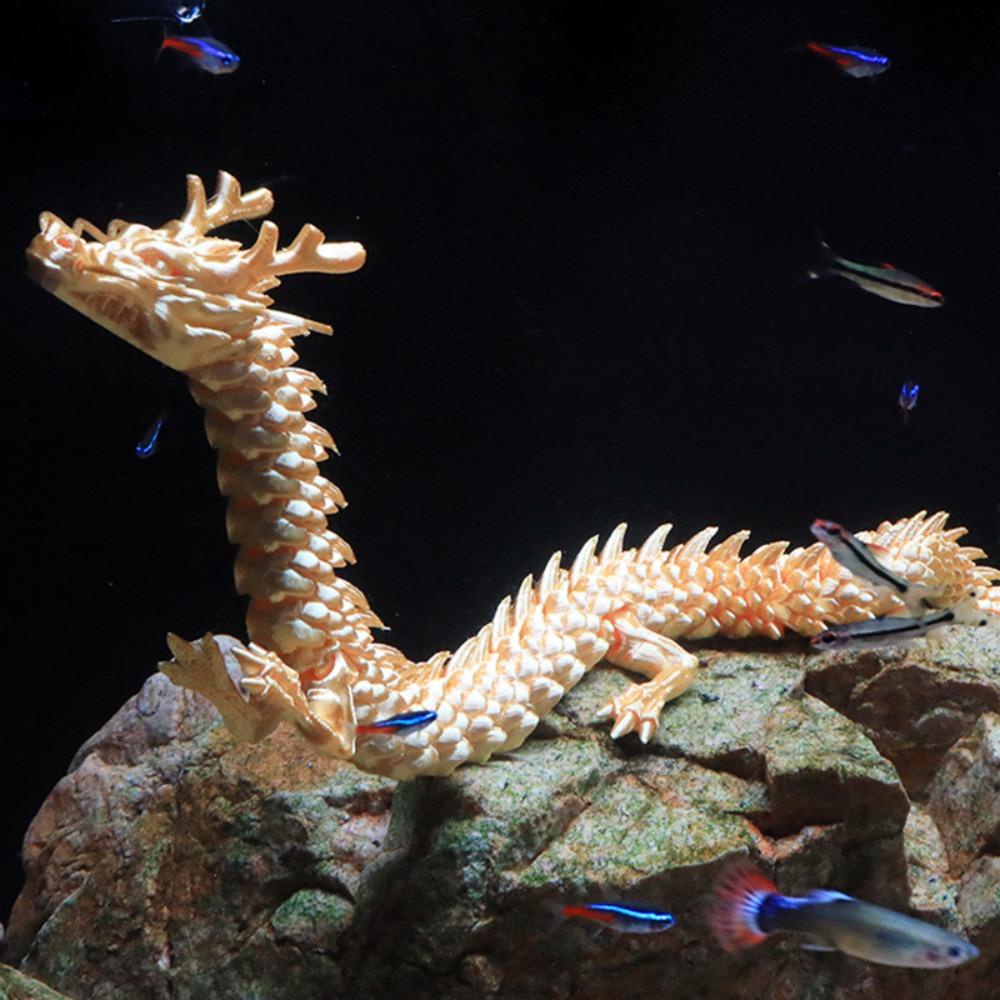 [Elegan] Simulasi Naga Cina Kerajinan Dekorasi Anak Hadiah Model Mainan Aquarium Ikan Tank Fleksibel Ornamen Mainan Aquarium Ornamen Lansekap Dekorasi