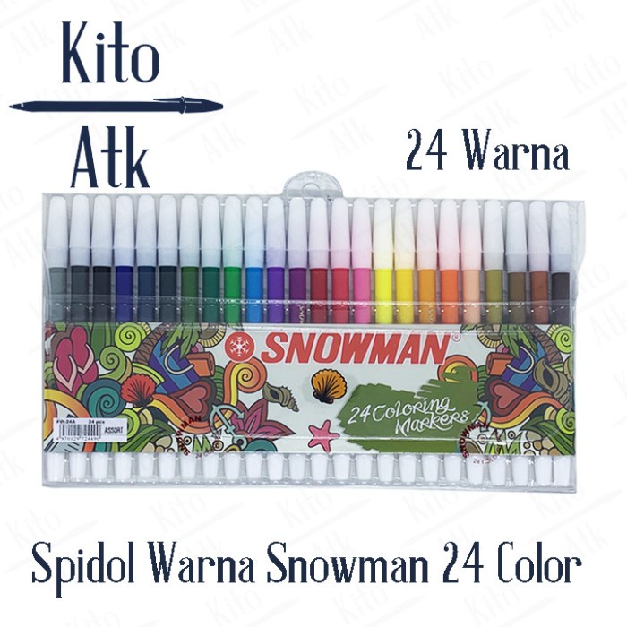 Spidol Snowman 24 Warna / Spidol Warna Warni
