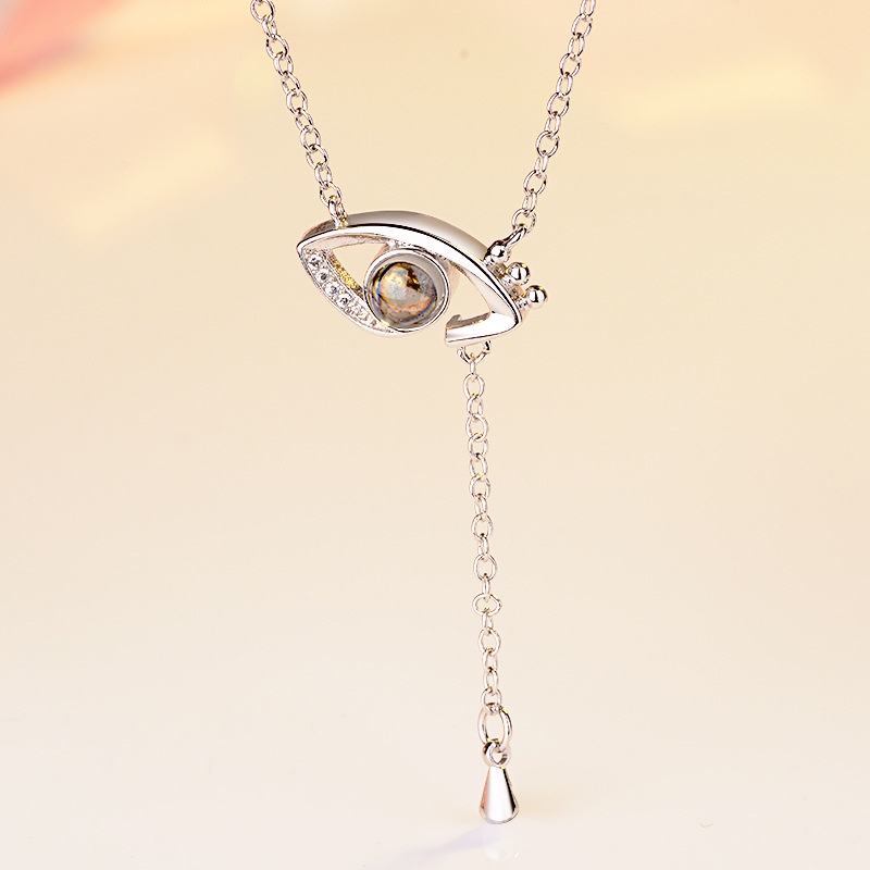 Goldkingdom Aksesoris Perhiasan Fashion Ready Stock 100bahasa I Love You Kalung Elf Tears Liontin Rantai Klavikula