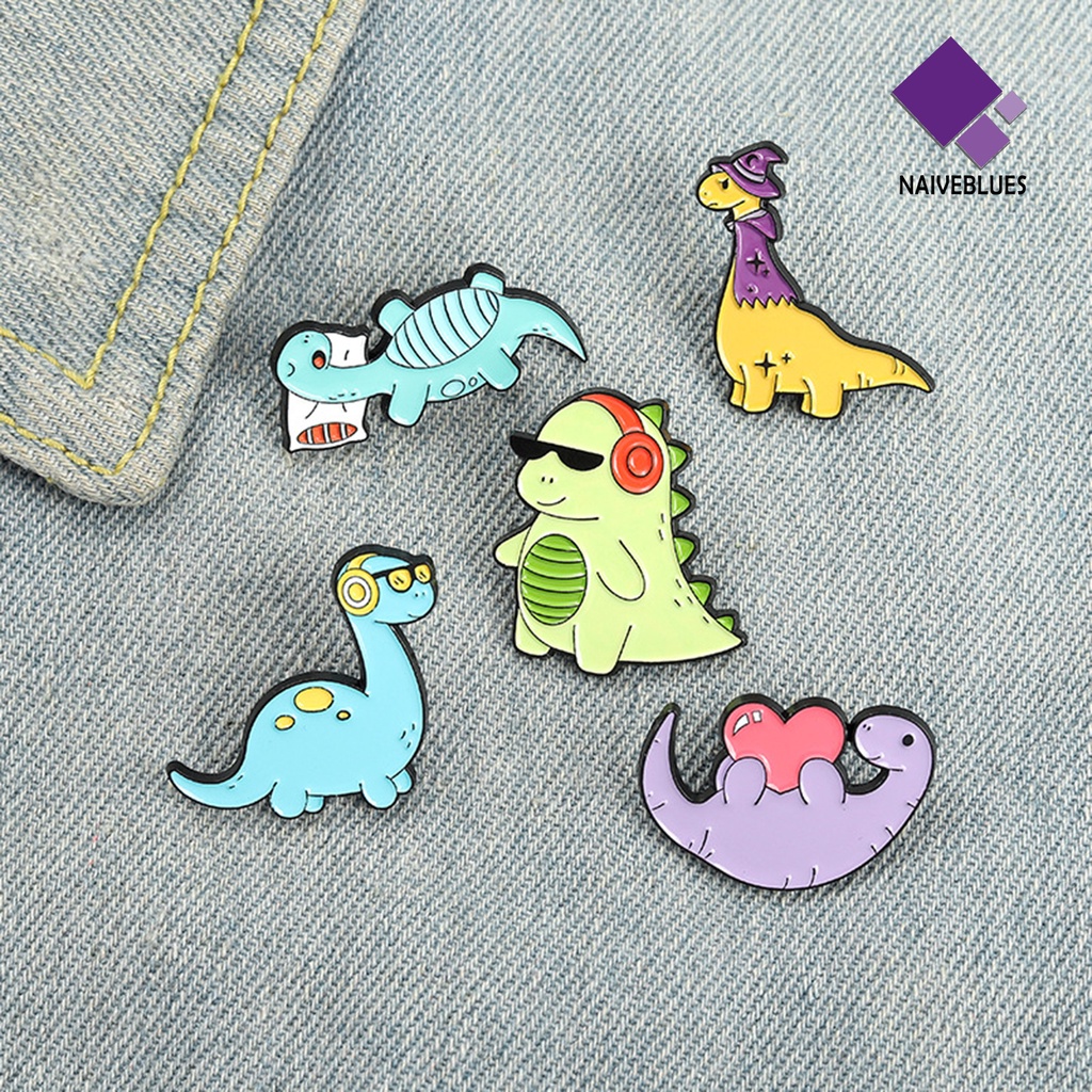 &lt; Naiveblues &gt; Bros Pin Warna-Warni Dinosaurus Dekorasi Pria Wanita Hewan Brooch Decor