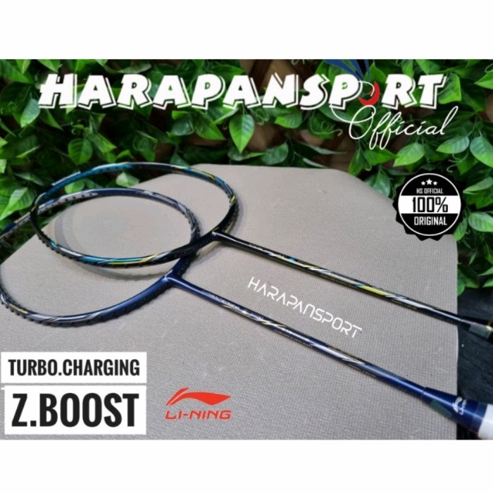 RAKET BADMINTON LINING TURBO CHARGING Z BOOST  100 - NAVY
