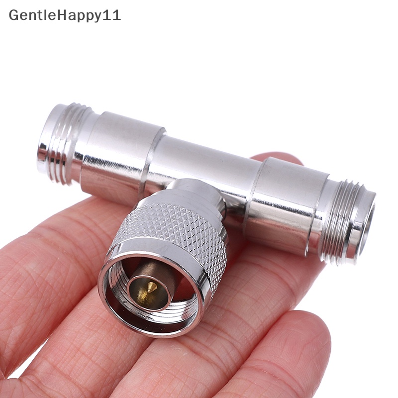 Konektor Adaptor Antena rf GentleHappy n-type male to dual 2n-tipe female t shaped id