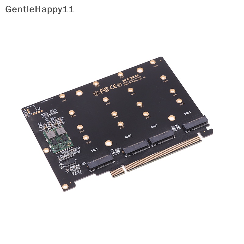 Gentlehappy 4port M.2 NVMe SSD to PCIE X16M Kunci Hardisk Converter Reader Kartu Ekspansi id