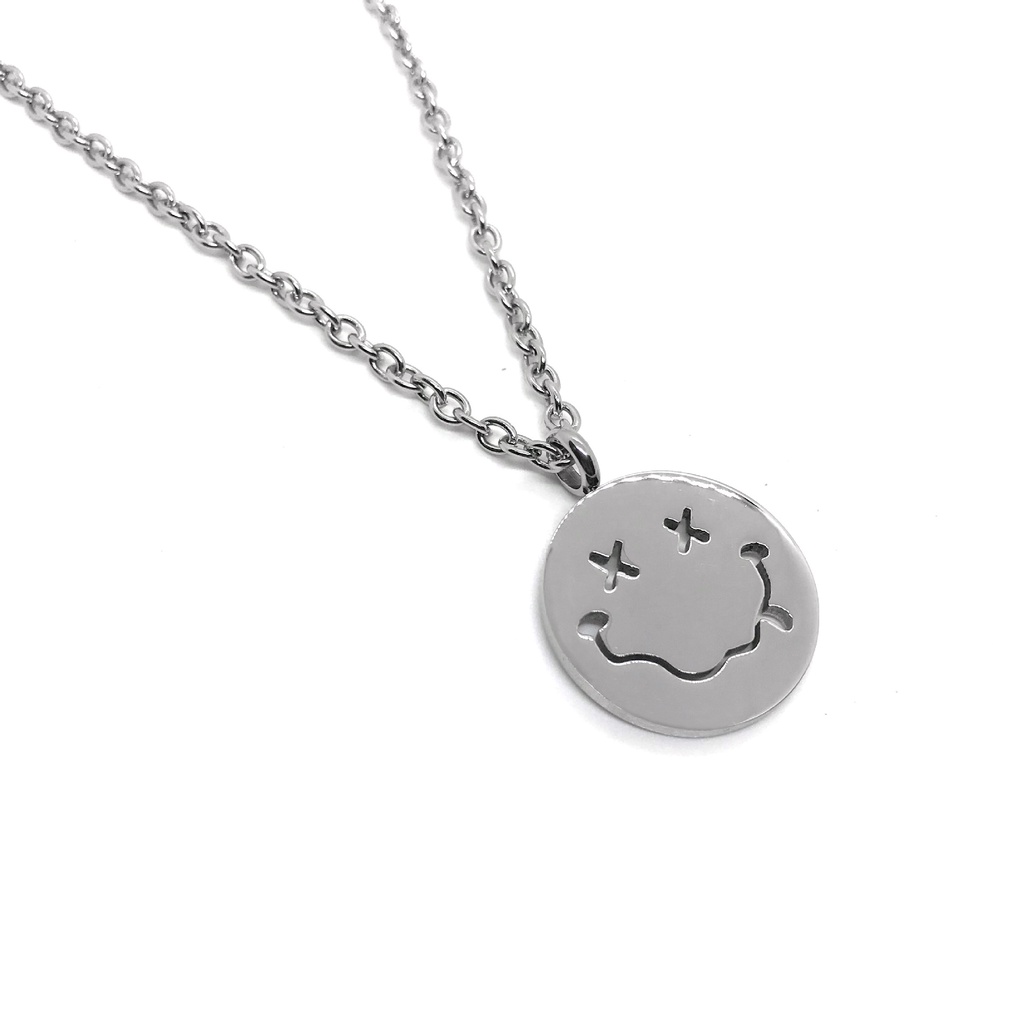 Kalung Smiley Face Aksesoris Kepribadian Tren Fashion Hip Hop Harajuku Simple