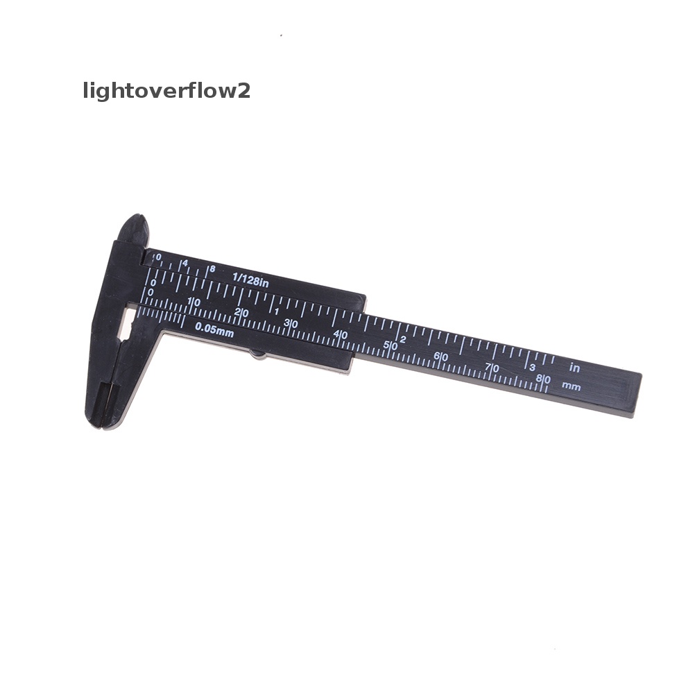 [lightoverflow2] 80mm Mini Plastik Siswa Sliding Vernier Caliper Gauge Alat Ukur [ID]