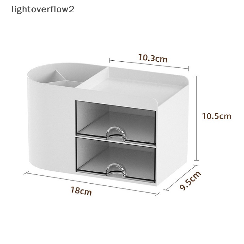 [lightoverflow2] Tempat Pulpen Dengan Laci Desktop Organizer Kotak Penyimpanan Alat Tulis [ID]