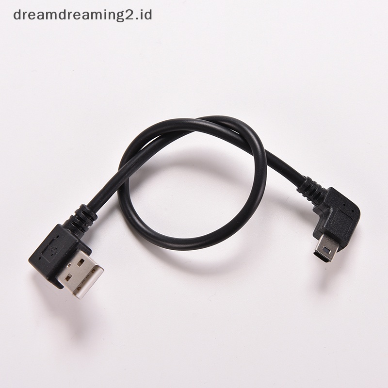 (drea) Colokan Male Kanan USB 2.0 A Ke Mini B 5P Sudut Kanan Male plug Cable Kabel Adaptor//