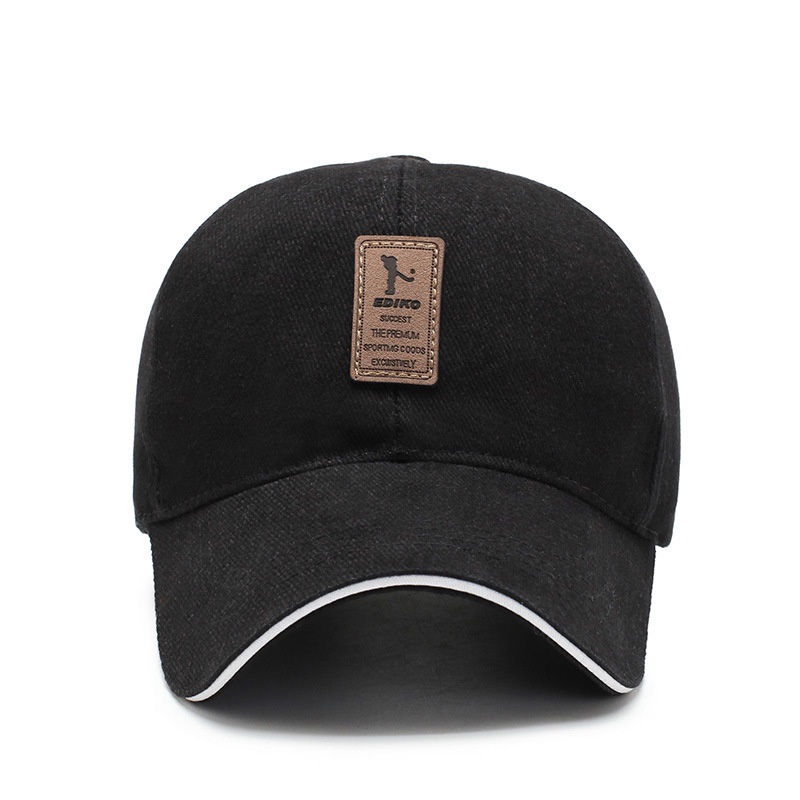 Topi Baseball Golf Pria &amp; Wanita Logo Ediko Sport Fashion Resizable Strap Material Cotton