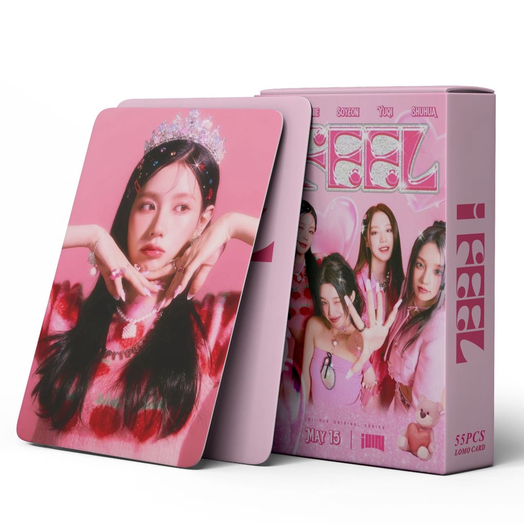 55pcs/box (G) I-DLE Album I FEEL Photocards QUEEN Kartu Lomo GIDLE Kpop Postcards