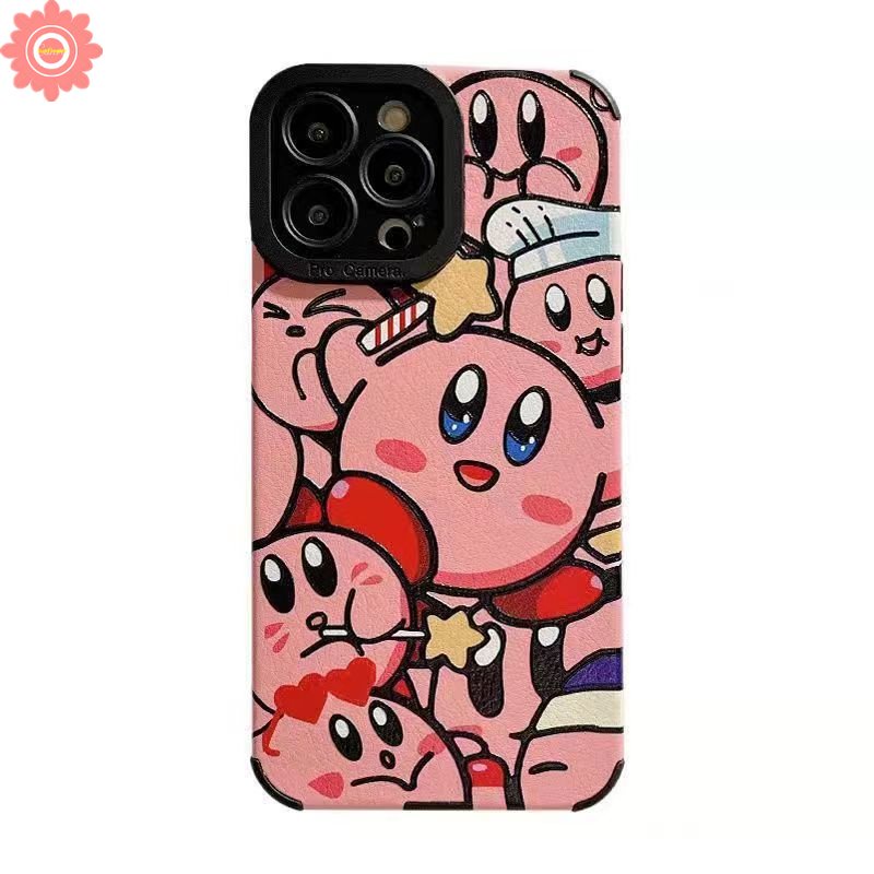 Kartun Lucu Kuromi Kirby Phone Case Kompatibel Untuk iPhone 7Plus XR 11 14 12 13 Pro MAX 7 8 Plus X XS MAX Silikon Lembut Tpu Shockproof Mewah Tekstur Kulit Cover