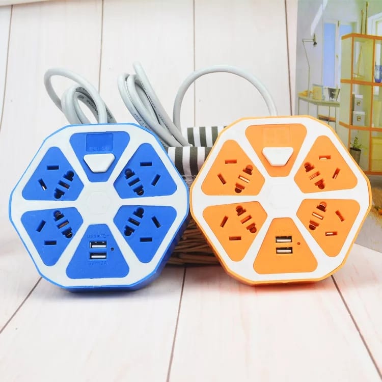 Stop Kontak Hexagon Stop Kontak Isi 4 Usb 01