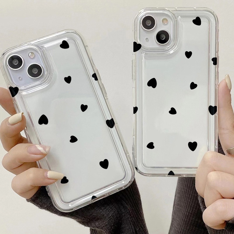 Case Hati Bercak Untuk Oppo Realme C11 C3 C1 C20 C20A C21 C21Y C25 C25S C25Y C12 C15 10 9i 8i 8Pro 6i PH 5i 5s 9i U1 Reno 8 7 Lite Narzo 30 20 30A Airbag Shockproof Cover