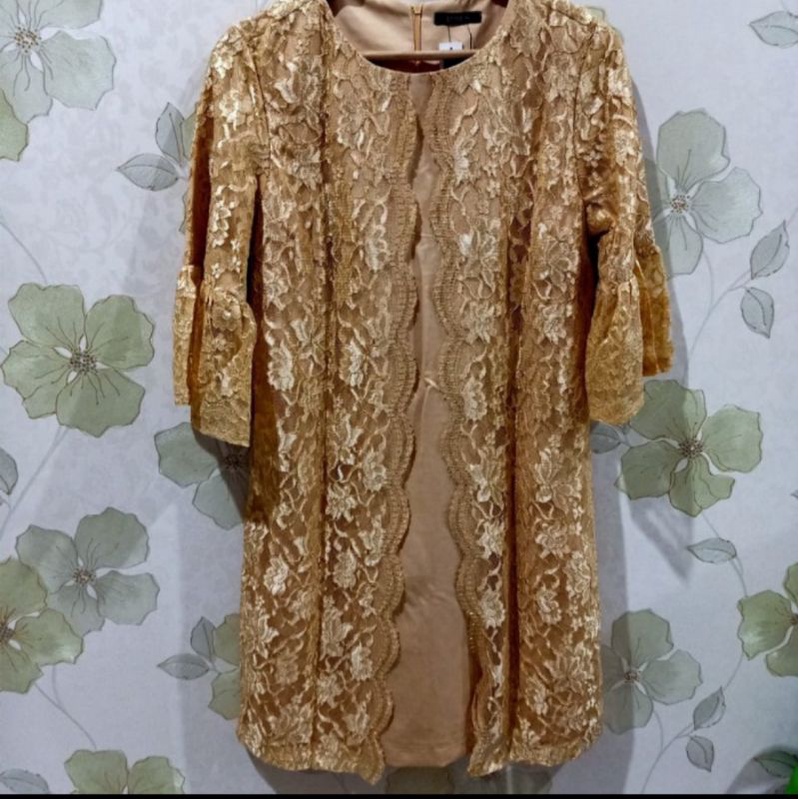 Dress Pesta Wanita Gold