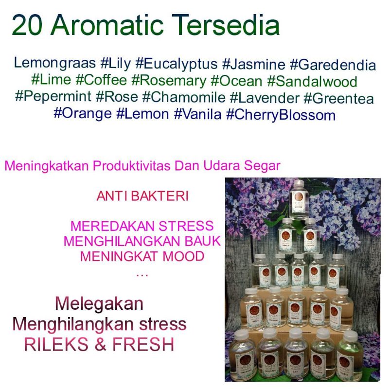 Reed Diffuser 60Ml oil Aromatherapy Replenisher Pewangi Pengharum Ruangan Essential Oil Aroma Murah