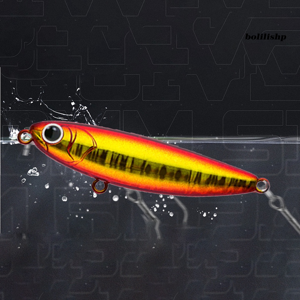 Bo-6cm/6g Umpan Umpan Simulasi Realistis Treble Hook 3D Lukisan Angling Jalan Umpan Pensil Laut Memancing Umpan Perlengkapan Memancing