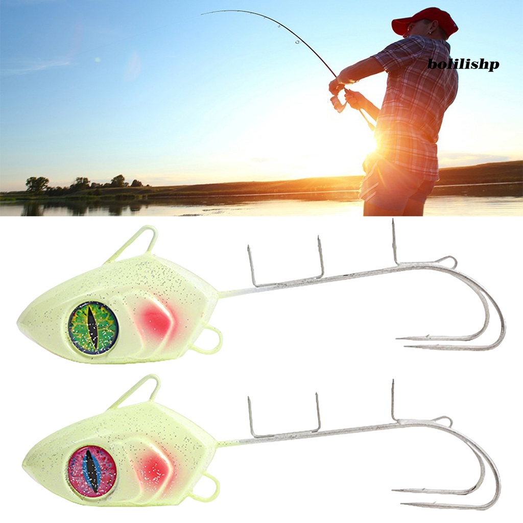 Bo-17cm/500g Kepala Ikan Kait Desain Bercahaya Ujung Kait Tajam Tahan Lama Kekuatan Tinggi 3D Simulasi Fisheye Memancing Compact Jig Head Fishing Hook Untuk Memancing Tanah