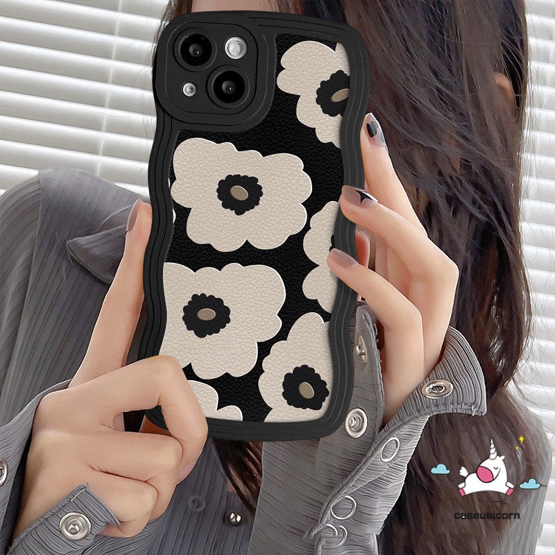 Casing Untuk Infinix Note 12 G96 10 Pro Hot 9 10 11 12 Play Smart 4 5 6 Plus Hot 8 10s 11s 20 12i 9 10Lite 10 12 20s Pro Fashion Retro Kotak-Kotak Bunga Wavy Edge Soft Case Cover