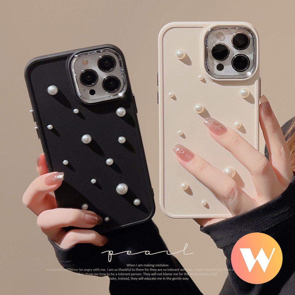 Casing Langit Berbintang Romantis Plating Sederhana Kompatibel Untuk IPhone 7plus 11 14 13 12 Pro MAX XR X7 8 Plus 8plus XS MAX Mewah 3D Mutiara Electroplate Shockproof TPU Soft Cover