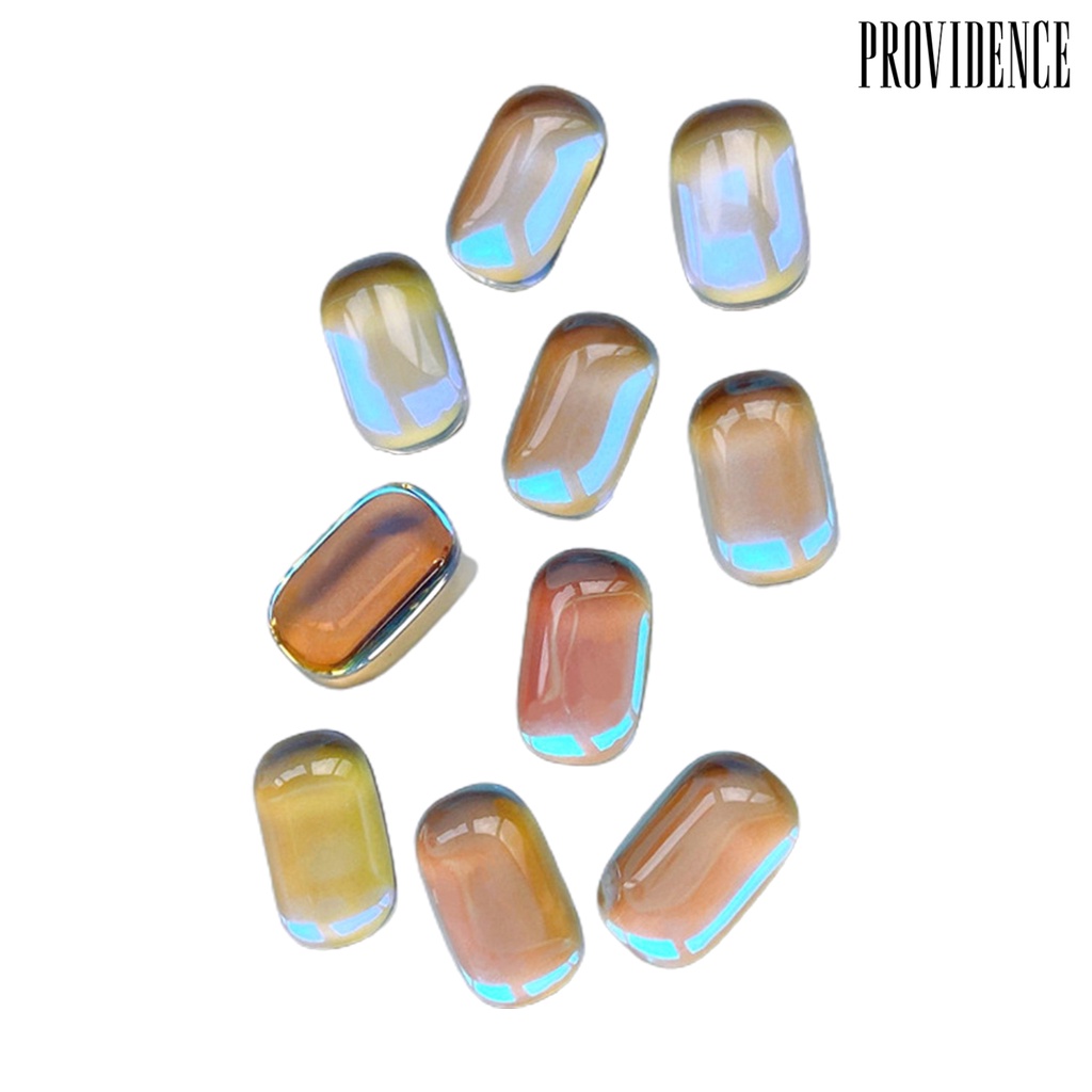 Providence 10Pcs Perhiasan Nail Art Efek Visual Mengkilap Bentuk Biasa Tahan Luntur Berkilau 3D Perhiasan Kuku Oktagonal Desain Manicure Untuk Salon Kuku